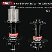NOVATEC Bicycle Hub D981/982 Road Bike Disc Brake Hubs 28-Hole Thru-Axle 4 Bearing Bike Accessories