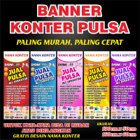 BANNER-SPANDUK KONTER PULSA BENTUK BERDIRI