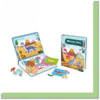Mainan Anak Education Toys Magnetic Book Puzzles of Dinosaur 36pcs