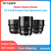 7artisans 35mm 50mm 85mm T2.0 Full Frame Cine Spectrum Lens For Sony E Leica SIGMA Nikon Z Canon EOSR Cine Lenses Kit