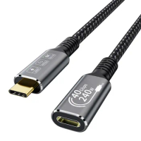 USB4 8K Cable Thunderbolt 4 Extension Cable 40Gbps USB C 4.0 Extension Cable Extender Support 100W Charging / 8K@60Hz