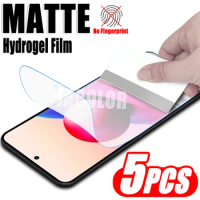 5PCS Matte Soft Film For Xiaomi Redmi Note 10 Pro Max 10s 10t 5G Safety Gel Frosted Screen Protector Not Glass Redmy Note10 10 s