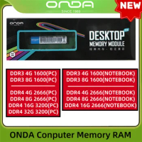 ONDA Memory Module Computer Desktop Notebook Laptop RAM PC NEW DDR3 4G 8G 1600Mhz DDR4 16G 32G 2666Mhz 3200Mhz DRAM DIMM