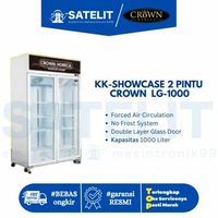 CROWN LG-1000 Showcase 2 Pintu Kapasitas 1000L Kulkas Pendingin Display Minuman Restoran Cafe