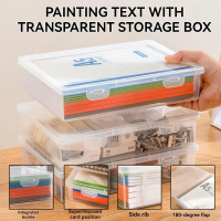 Clear Plastic School Supply Organizer | 4-Drawer Document & Binder Storage Case | Classroom, Office,
