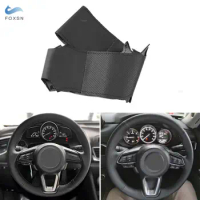 Hand-stitched Black Perforated Leather Steering Wheel Cover For Mazda 3 Axela 6 Atenza CX-5 CX-9 2017-2019 CX-3 CX-4 2018 CX-8
