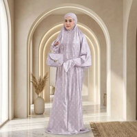 Daradaily Mukena Terusan Dewasa Jumbo Berlengan Armani Silk jaguar Sania Series - Mukena Lajuran Umr