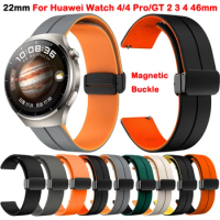 For HUAWEI WATCH 4 Pro Strap Magnetic Buckle for Huawei GT 4/3/2/Pro 46mm Band GT 3 SE/GT Runner 46mm Silicone 22mm Bracelet