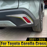 For Toyota Corolla Cross XG10 2021 2022 2023 Hybrid Car Rear Fog Light Lamp Cover Trim Bumper Reflector Decoration Accessories