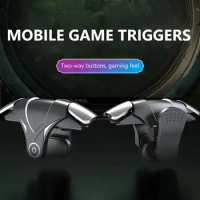 2pcs RGB 4 Finger Mobile Gaming Trigger Latency-Free Pulse Key Button Aim Shooting Trigger Button for Ios Android Mobiles Phones