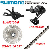 SHIMANO DEORE M5100 11 Speed Groupset MTB Mountain Bike Rear Dearilleur RD M5100 Cassette CS M5100 51T 11S 11V Dearilleur Kit