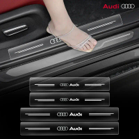 4 ชิ้น สติ๊กเกอร์ใสสำหรับขอบประตูรถยนต์ สำหรับ Audi Sline TT Q2 Q3 Q5 Q7 Q8 A3 A4 A5 A6 A7 R8 B5 B6 