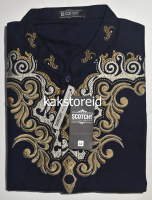 Baju Muslim Koko Pria Lengan Pendek SCOTCH & CO Navy KPS 135