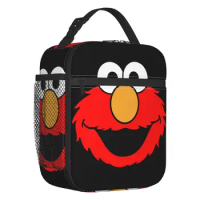 Cookie Monster Insulated Lunch Bags for Women Cartoon Sesame Street Portable Thermal Cooler Food Lunch Box Work School Travel