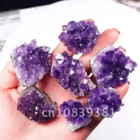 Rough Crystal Cluster Quartz Geode Amethyst Healing Mineral Specimen Home Decoration Ornament Purple Fengshui Natural Stone Ore
