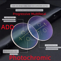 1.56 1.61 1.67ADD Photochromic progressive multifocal reading glasses are used for the eyes to see far and near color lenses