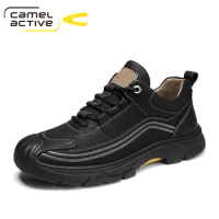 Camel Active New Men's Casual Shoes PU Leather Spring/Autumn Outdoors Rubber Sole Breathable Black Men Oxfords