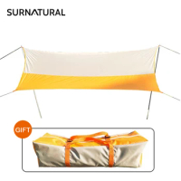 4.4x4.4m Sun Shelter Tent Camping Canopy Outdoor Garden Waterproof 210D Oxford Tarp Canopy for 4-6 Person Tourist Beach Reunion