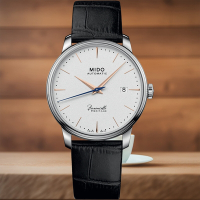 MIDO 美度 官方授權 Baroncelli 復超薄刻紳士機械腕錶-39mm M0274071601100