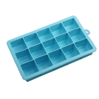 15 Cavity Ice Cream Maker Ice Tray Mold Square Shape Multi Purpose Food Grade Silicone Mold Kitchen Bar Accessories