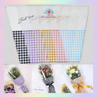 50 Lembar Buket Single Rose Wrapping Plastik Bunga Mawar Satuan 1 Tangkai SF05