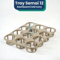 KENYU AGRO Tray Semai 12 Lubang / Tray Pot Bulat 10cm cold ivory