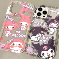 Kawaii My Melody Anime Sanrio Phone Case Cute Cartoon iPhone 13/14/15Promax Anti-fall Kuromi Phone Protective Case Girls