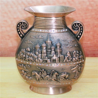 手工藝品銅器銅雕如意花瓶家居裝飾節日禮品擺件YT4681入