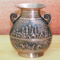 印度手工藝品銅器銅雕如意花瓶家居裝飾節日禮品擺件YT4681入