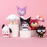 Kawaii Sanrio Anime Figure Cinnamoroll Kuromi Doll Strawberry Bear Action Figures DIY Cake Decorate Toys Gifts For Children