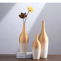 Chinese Style Stoneware Gradient Desktop Vase Ceramics Flower Arrangement Ornaments Home Decorations Vase Retro Hydroponic Vases