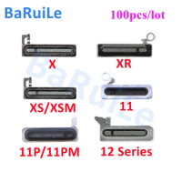 BaRuiLe 100pcs Ear Pieces Dust Mesh for iPhone 11 12 13 14 Pro Max X XS XR Earpiece Speaker Anti Adhesive Sticker Gasket Rubber