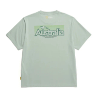 【National Geographic 國家地理】男女同款 澳洲袋鼠圖案短袖上衣 - 薄荷綠色(圖案T恤/高透氣性)
