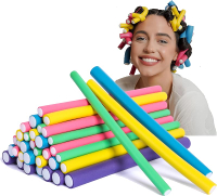 xnicx 47 Pieces 18cm Hair Bigoudis Heat-Free Curlers Magical Flexible Foam Rollers for Long Short Wa