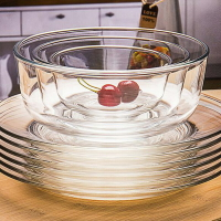 玻璃碗家用耐熱玻璃沙拉碗透明水果碗泡面碗微波爐碗碗碟餐具套裝