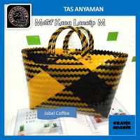 Tas Anyam Plastik Kaca Lancip Ukuran M / Tas belanja Tanggung / Tas Anyaman Kaca Lancip / Tas Berkat