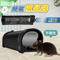【歐比康】27CM黑色簡易捕鼠器 透明塑膠款捕鼠器 捕鼠 活捉老鼠器 自動捕鼠器 可重複使用 捕鼠神器