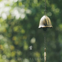 Iwachu Cast Iron Bless Temple Wind Bell Memorial and Sympathy Leaf Wind Chimes Indoor Garden Bell, Patio, Balcony (Maple Leaf)