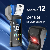 Android 12 POS PDA with 58mm Thermal Receipt Label Sticker Label Printer NFC 2D QR Barcode Scanner Readers All in one Loyverse