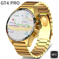 For HUAWEI GT4 Pro GPS Smart Watch Men Fitness Watch AMOLED Always Display HD Screen NFC BT Call Smartwatch Mens IP68 Waterproof