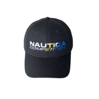 【NAUTICA】COMPETITION漸層品牌LOGO休閒帽(黑)