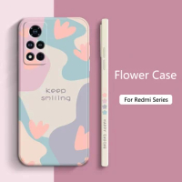 Case For Xiaomi 13 12 Lite 12T Poco F5 X5 X3 Pro Cases Cartoon Flower Matte Silicone Cover For Redmi Note 12 11 Pro Plus 10 Case