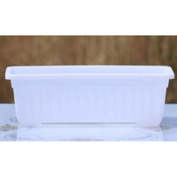 加厚長方形膠花盆(白色 含托盤-小號44x20x14cm)#DADADI#Y22-02658 