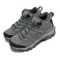 【MERRELL】戶外鞋 Moab 3 Mid GTX 女鞋 淺灰 藍 防水 登山鞋(ML035820)