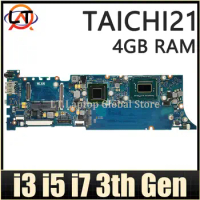 TAICHI21 Notebook Mainboard For ASUS TAICHI 21 Laptop Motherboard Maintherboard With I3-3217U I5-3317U I7-3537U CPU 4GB/RAM