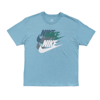 Nike 短袖上衣 NSW Premium Tee 男款 水藍色 四勾 大LOGO 環保材質 短T DV3317-494