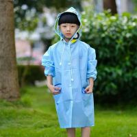 Jas hujan Anak Balita funny Raincoat Jubah Lengan EVA 2 3 4 5 Tahun - Biru Muda
