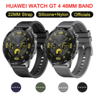 22mm Wrist Band For Huawei Watch GT4 46mm Smartwatch Strap For Huawei GT2 Pro GT3 46MM GT Ruuner Silicone Nylon Woven Bracelet