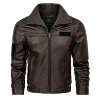 New List High Quality Cowhide leather coat Men's air force flight suit pilot Genuine Leather Jacket Persional Oversize Coat