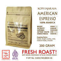Kopi Fajarasa American Espresso Biji Kopi Espresso Blend 200 gram - Biji Utuh TERBARU!!